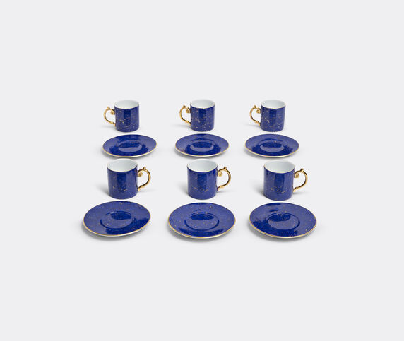 L'Objet 'Lapis' espresso cup and saucer, set of six Blue, Gold LOBJ15LAP859BLU