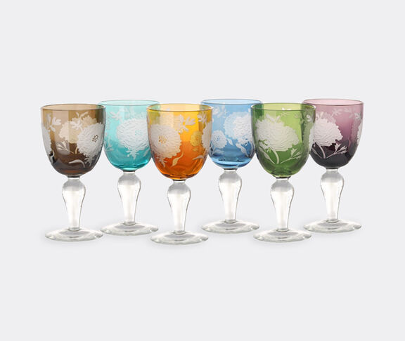 POLSPOTTEN 'Peony' wine glass, set of six MULTICOLOUR POLS22WIN374MUL