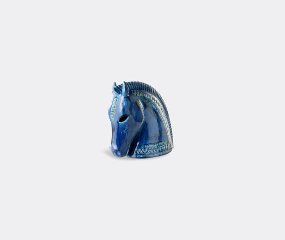 Bitossi Ceramiche Miniature Horse Head Figure Blue ${masterID} 2