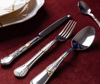 Seletti 'Kintsugi Cutlery', set of four GOLD SELE23KIN605GOL