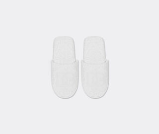 Dolce&amp;Gabbana Casa Jacquard slippers with D&amp;G logo, white WHITE DGCA25WHI031WHI