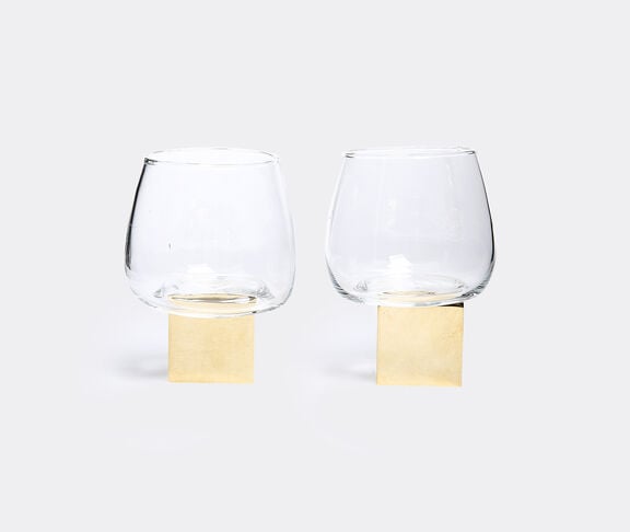 Vanessa Mitrani Whisky Glass Cube Gravity Set Of 2 Transparent, Gold ${masterID}