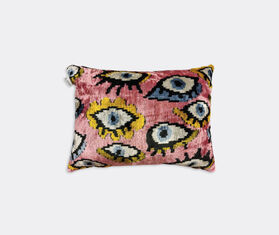 Les-Ottomans Velvet cushion, pink, yellow and blue MULTICOLOUR OTTO22VEL676MUL