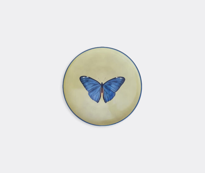 Les-Ottomans 'Insetti' porcelain plate, butterfly YELLOW OTTO21INS825MUL