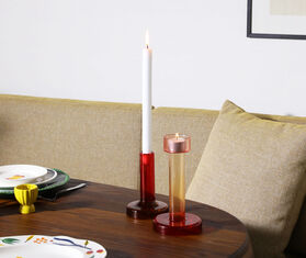 &amp;k Amsterdam &#39;Bole&#39; candleholder, medium, pink and red MULTICOLOUR AMST25BOL040MUL