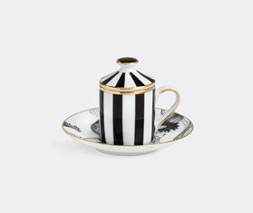 Simone Guidarelli Home 'Wing of Water' lidded espresso cup and saucer, black and white MULTICOLOUR SIMO26SOU990MUL