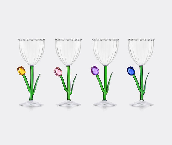 Ichendorf Milano Botanica Set Of 4 Pcs Optic Stemmed Glass Tulips undefined ${masterID} 2