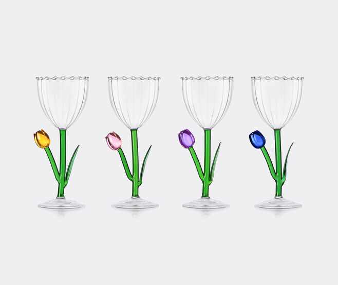 Ichendorf Milano 'Botanica' optic stemmed glass, set of four, multicolor MULTICOLOUR ICMI26BOT520MUL