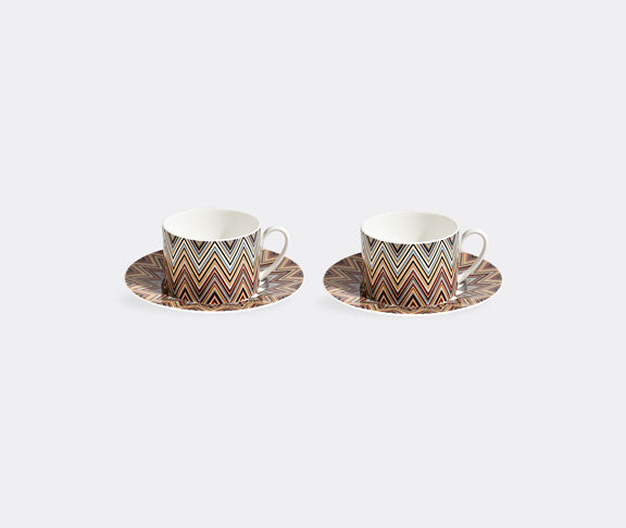 Missoni 'Zig Zag Jarris' teacup and saucer, set of two, beige MULTICOLOUR MIHO22ZIG422MUL