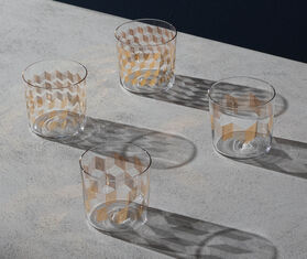 LSA International 'Chevron' tumbler, set of four GOLD LSAI20CHE583GOL