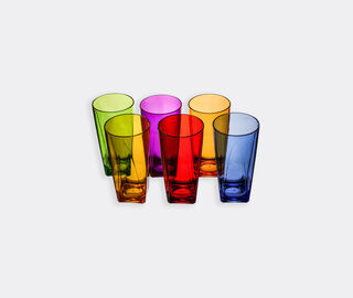 VESTA 'Tall' tumbler glass, set of six, multicolor MULTICOLOUR VEST25SET465MUL