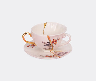 Seletti 'Kintsugi' teacup and saucer, multicolor MULTICOLOUR SELE25KIN632MUL