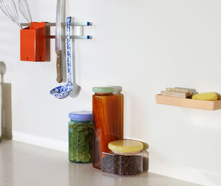 &amp;k Amsterdam 'Hobs' jar, amber and pistachio MULTICOLOUR AMST26JAR034MUL