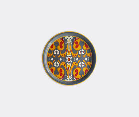 Les-Ottomans Hand painted iron tray, grey and yellow MULTICOLOUR OTTO22HAN080MUL