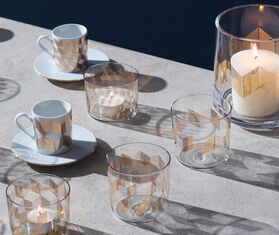 LSA International 'Chevron' tumbler, set of four GOLD LSAI20CHE583GOL