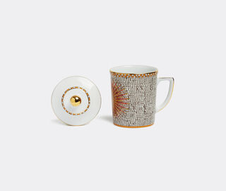 La DoubleJ 'Sunrays' lidded mug, multicolor MULTICOLOUR LADJ24SUN304MUL