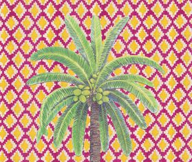 Lisa Corti &#39;Masonite&#39; rectangular placemat, set of two, hima palma yellow YELLOW LICO23MAS585MUL