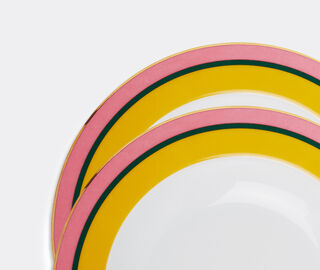 La DoubleJ 'Rainbow Giallo' soup plate, set of two YELLOW LADJ24SOU914YEL