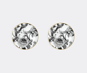 Simone Guidarelli Home 'Secret Garden' bread plate, set of two, black and white MULTICOLOUR SIMO26SOU778MUL