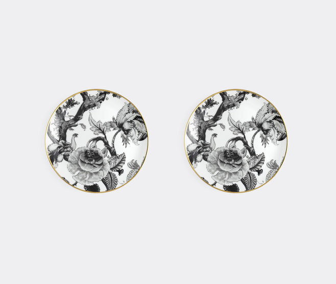 Simone Guidarelli Home 'Secret Garden' bread plate, set of two, black and white MULTICOLOUR SIMO26SOU778MUL