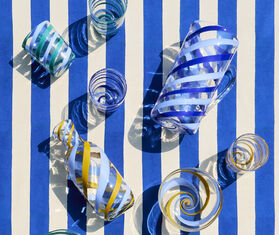 Lisa Corti 'Pervinch' glass, blue BLUE LICO26GLA605BLU