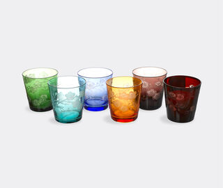 POLSPOTTEN 'Blossom' tumbler, set of six MULTICOLOUR POLS22GLA391MUL