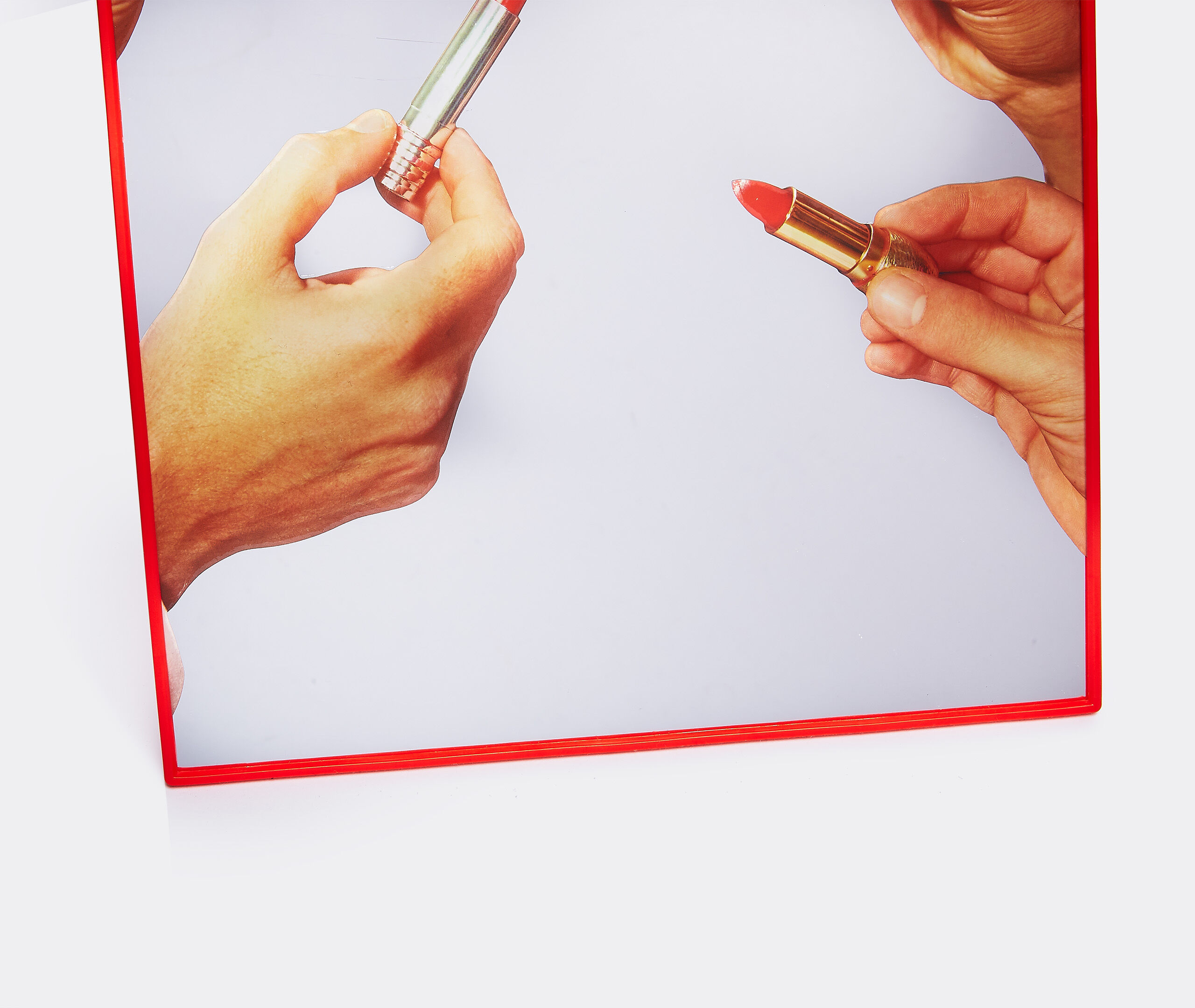 Toiletpaper mirror 'Lipstick', orange by Seletti | Mirrors And