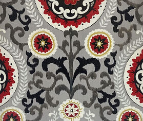 Les-Ottomans Hand painted iron tray, grey and red MULTICOLOUR OTTO22HAN066MUL