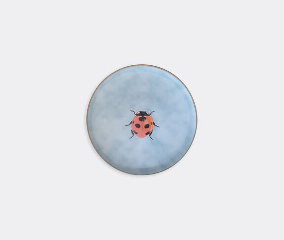 Les-Ottomans 'Insetti' porcelain plate, ladybug turquoise ${masterID}