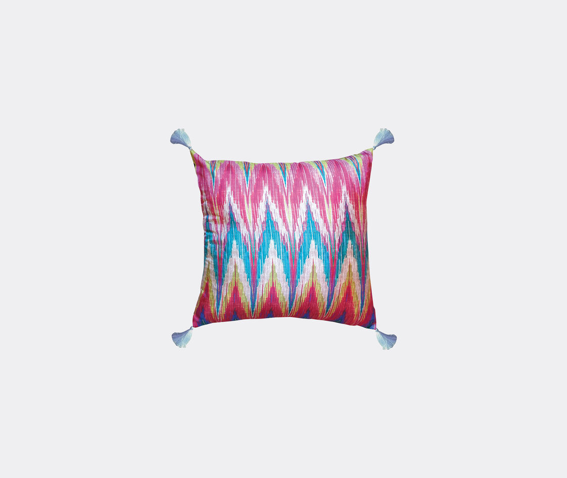 Les-ottomans Patterned-jacquard Silk Cushion In Multicolor