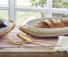 Sambonet &#39;Living&#39; spoon and fork set GOLD SAMB22LIV066GOL