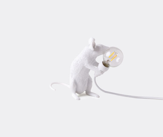 Seletti 'Mouse' lamp sitting, US and USB plug, E14 bulb  SELE22MOU214WHI