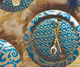 L&#39;Objet &#39;Fortuny&#39; canape plate, set of four MULTICOLOUR LOBJ23FOR790MUL