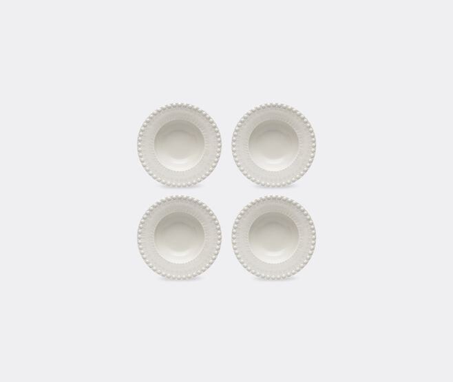 Bordallo Pinheiro &lsquo;Fantasia&rsquo; soup plate, set of four, ivory IVORY BOPI23FAN697WHI