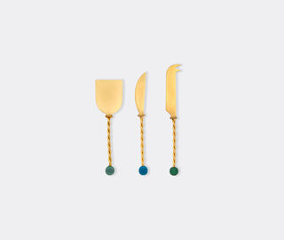 Bitossi Home 'Torchon' cheese knife set, gold GOLD BIHO25SET196GOL