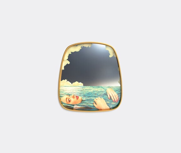 Seletti Toiletpaper Mirror With Wooden Frame Cm.54 H.59 - Sea Girl undefined ${masterID} 2