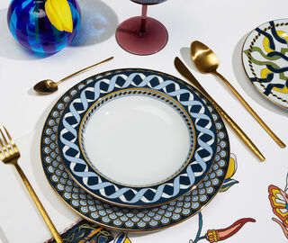 La DoubleJ 'Odysseus' dinner plate, set of two MULTICOLOUR LADJ23DIN663MUL