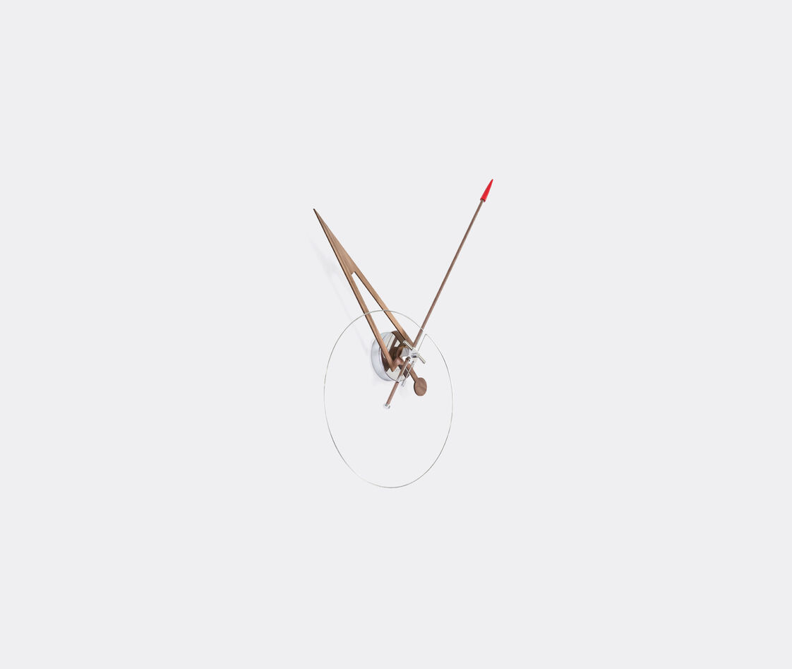 Shop Nomon Mirrors And Clocks Walnut In Walnut, Chrome And Red