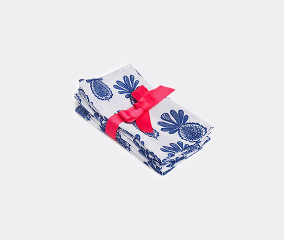 La DoubleJ 'Pineapple Blu' large napkins, set of six Blue ${masterID}