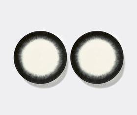 Serax 'D&eacute;' dinner plate, variation 5, set of two, white and black WHITE SERA24PLA391WHI