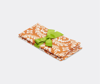 La DoubleJ 'Siena Garland' large napkin, set of two ORANGE LADJ23NAP567MUL