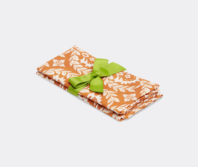 La DoubleJ 'Siena Garland' large napkin, set of two ORANGE LADJ23NAP567MUL