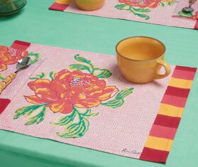 Lisa Corti 'Camelia Magenta' placemats, set of four, pink PINK LICO23AME334MUL