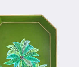 Les-Ottomans 'Palms' iron tray, green MULTICOLOUR OTTO24PAL785MUL