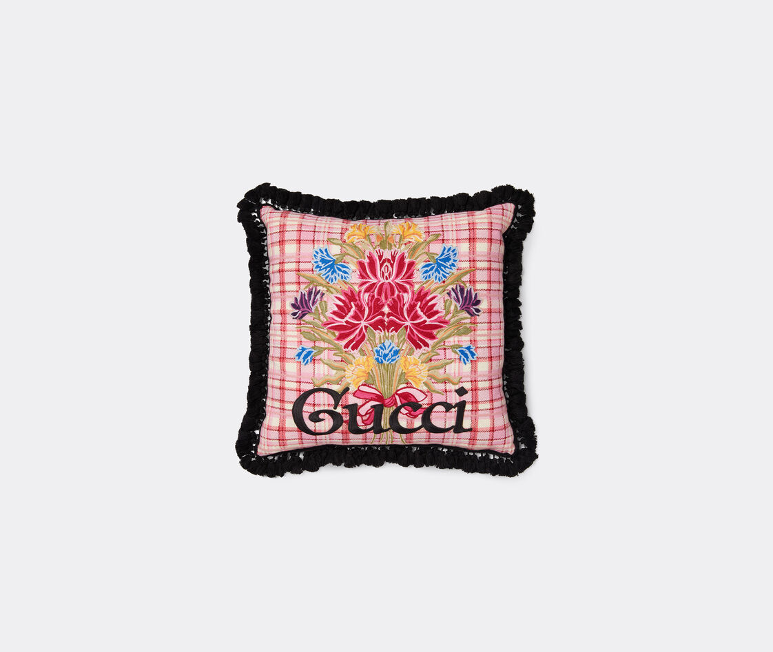 Gucci Logo Embroidered Cushion In Multicolour