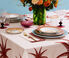 La DoubleJ 'Date Palms' linen tablecloth, large, red and white multicolor LADJ24DAT458MUL