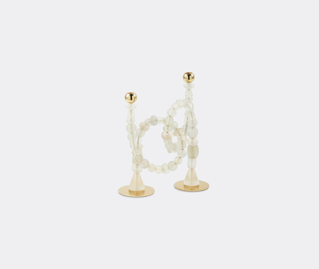 POLSPOTTEN 'Beads' candle holder, white WHITE POLS25CAN522WHI