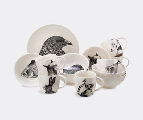 POLSPOTTEN 'Animals' side plate, set of six WHITE POLS22SID395WHI