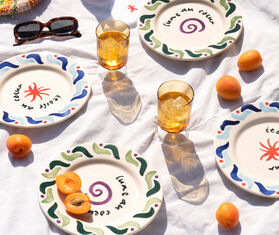 Octaevo &#39;Cala Secreta&#39; dessert plate, set of four, multicolor MULTICOLOUR OCTA25CAL909MUL