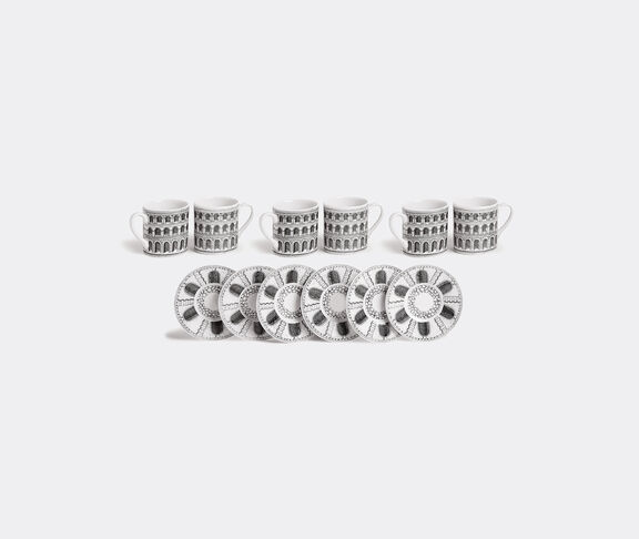 Fornasetti 'Architettura' coffee cup and saucer, set of six undefined ${masterID} 2
